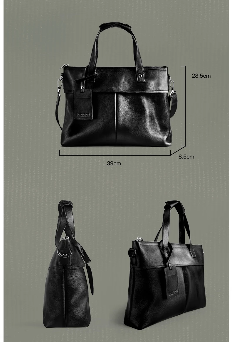 2017 Для мужчин сумка padieoe Дизайн Для Мужчин's Портфели Пояса из натуральной кожи 14 "портфеля ноутбук сумка Роскошные сумка для мужской Crossbody