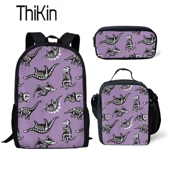 

THIKIN 3pcs/set Children School Bags for Cartoon Dinosaur Printing Schoolbag Backpack Kids Large Book Bags Boys Primary Satchel