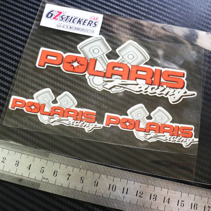 6zstickers X3 POLARIS Pistons RED vinyl decal trailer ATV UTV moto cars Reflective stickers decals waterproof sunscreen