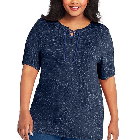 J M S 617914359331 Just My Lace Up Tunic Fnc - Size 16 (1)