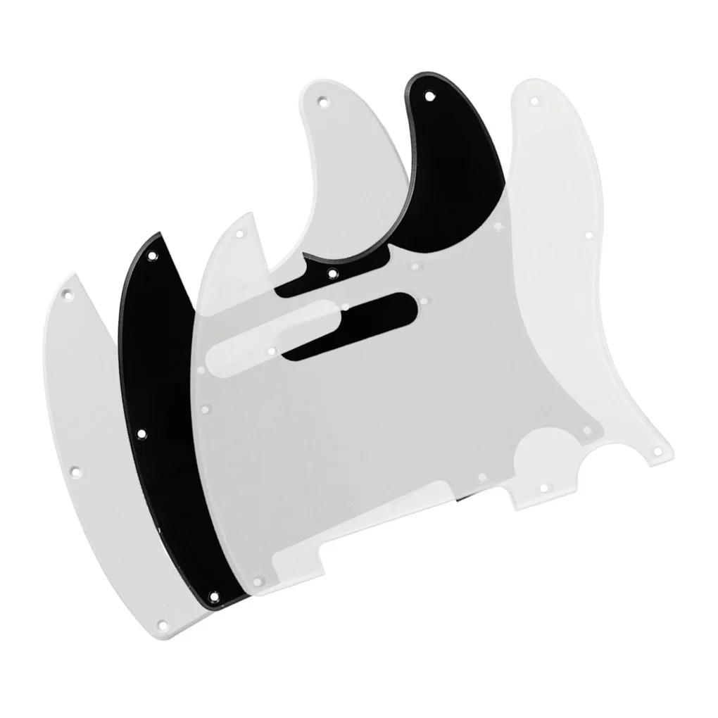 

FLEOR 3PCS Transparent/ White/ Black 1Ply PVC Standard Guitar Pickguard Scratch Plate For US Tele Style Guitar Pick Guard