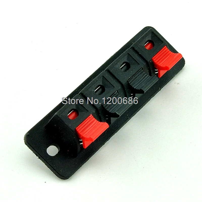 4 Terminal Spring Clip Wall Plate for Audio Speaker Wiresin Connectors