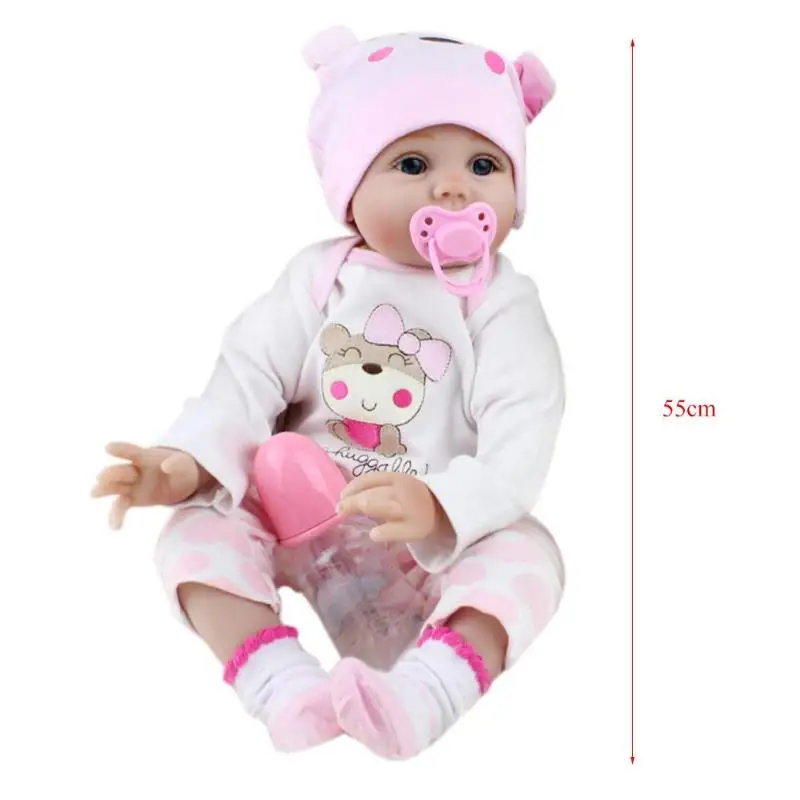 55 см Reborn Baby Doll, Детские Силиконовые Имитационные куклы, игрушки, мягкие реалистичные детские куклы Playmate для новорожденных девочек и мальчиков, подарки на день рождения