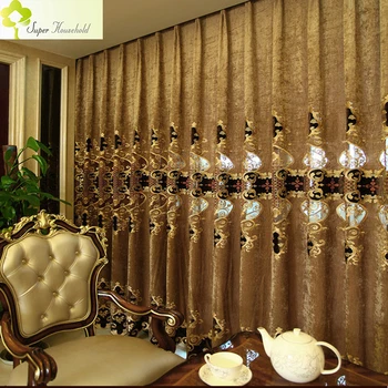 

1 PC European Noble Luxury Room Curtains for Living Room Embroidered Voile Curtain for Bedroom Window Curtain Home Textile