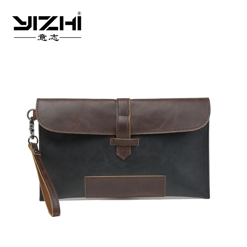 

YIZHI 2018 Business Men's Briefcase High-quality PU Leather Two Color Optional Hasp Opening Method