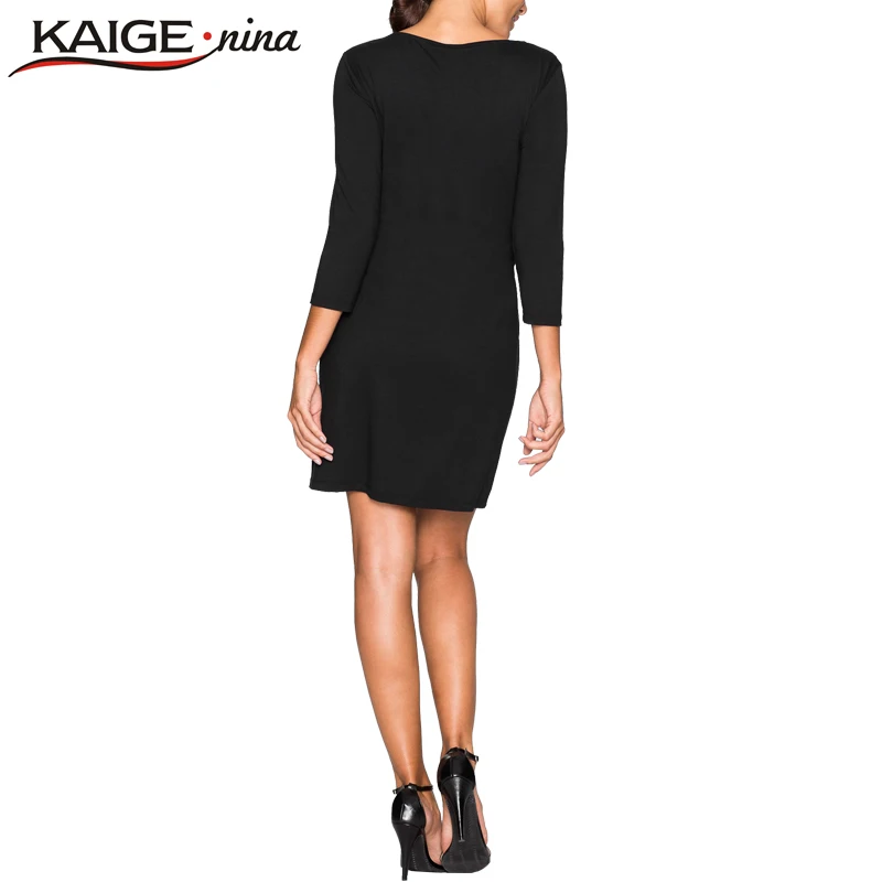 Kaige Nina осеннее Сексуальное Тонкое Платье с принтом женское повседневное мини