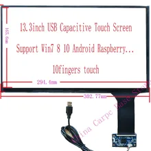 13,3 дюймовый USB емкостный сенсорный экран 10 пальцев Сенсорный Raspberry Pi Win7 8 10 Linux