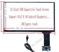 13,3 дюймов USB емкостный сенсорный экран Сенсорный экран 10 пальцев сенсорные Raspberry Pi Win7 8 10 Linux