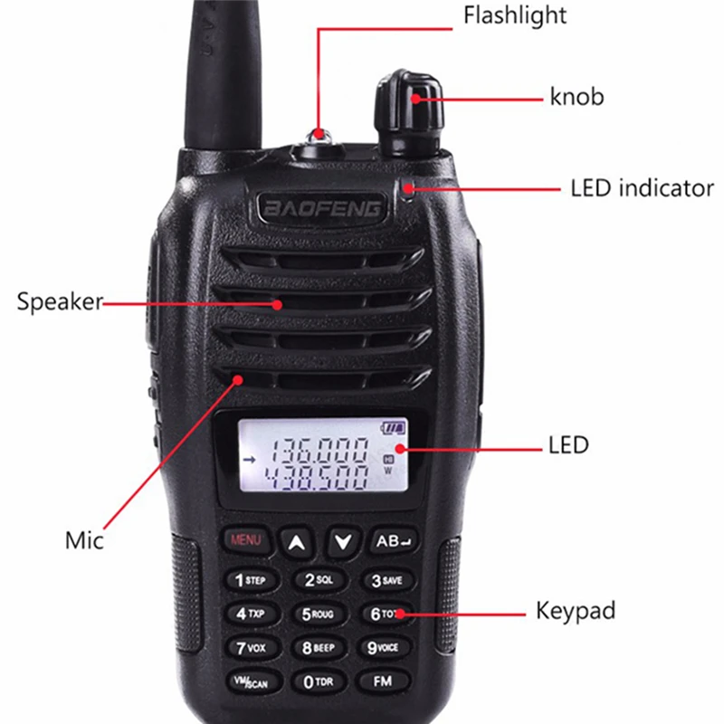 2 шт. BaoFeng UV-B6 портативная рация UV B6 двухстороннее радио двухдиапазонный VHF/UHF Woki Toki 5 Вт FM радио приемопередатчик