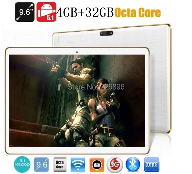 9.6 inch tablet pc 3G WCDMA 4G RAM 32G ROM Octa core Android 5.1 IPS 1280*800 GPS Dual Camera 5.0MP 9 10 tablets
