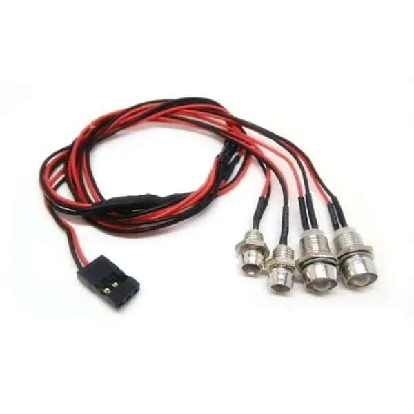

2 White 2 Red Super Bright LED Headlight Taillight 4-LEDs RC LED Light Kit for RC Car /Truck