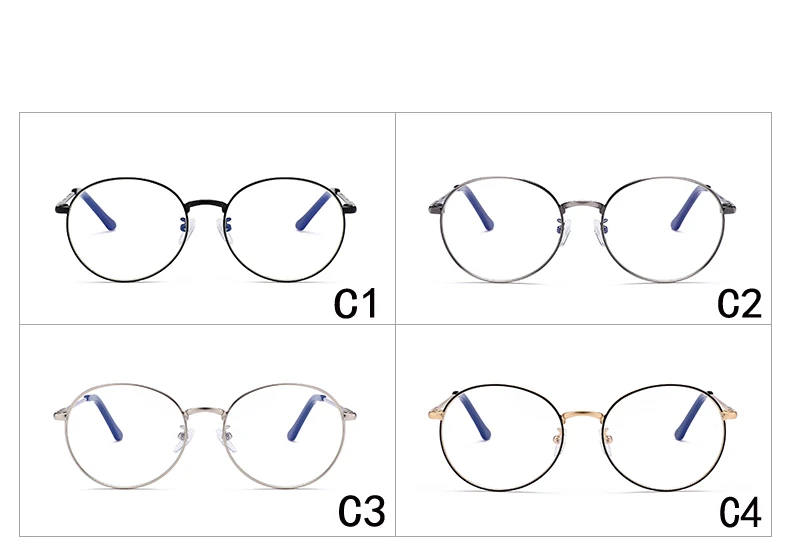 Модные женские очки оправа для очков мужская оправа круглые металлические прозрачные линзы компьютерные игровые очки Оптическая оправа для очков