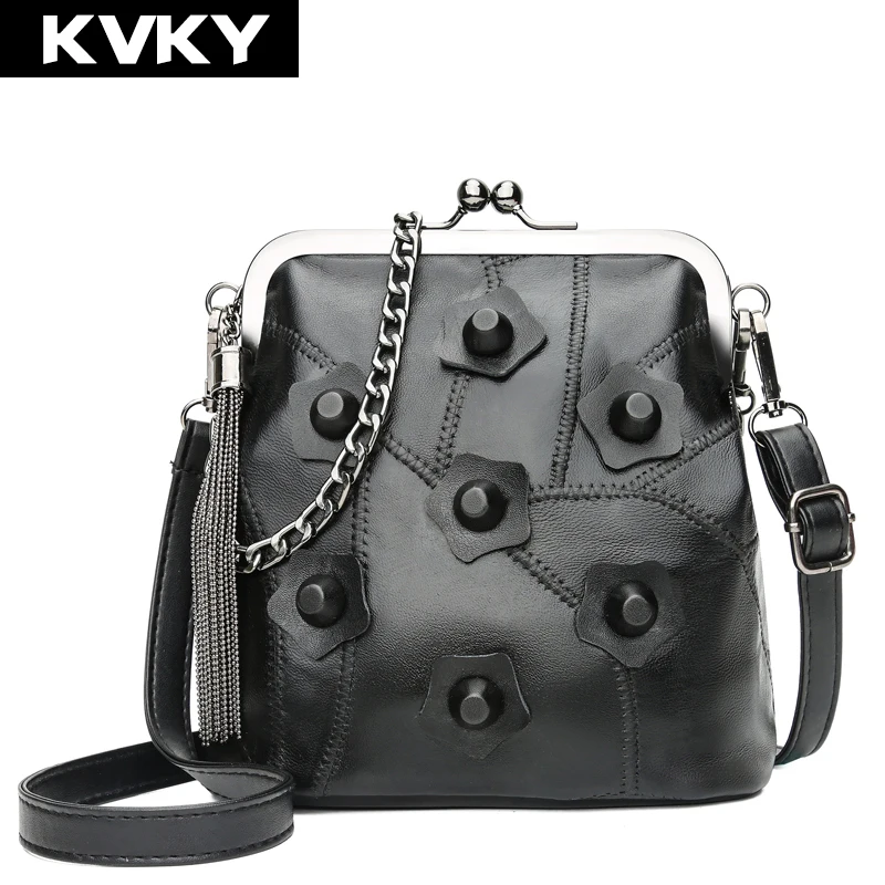 Kvky ماركة مصغرة سلسلة الخرفان المرأة حقائب الكتف الصلبة برشام شرابة حقائب crossbody جودة عالية عارضة مخلب bolsas