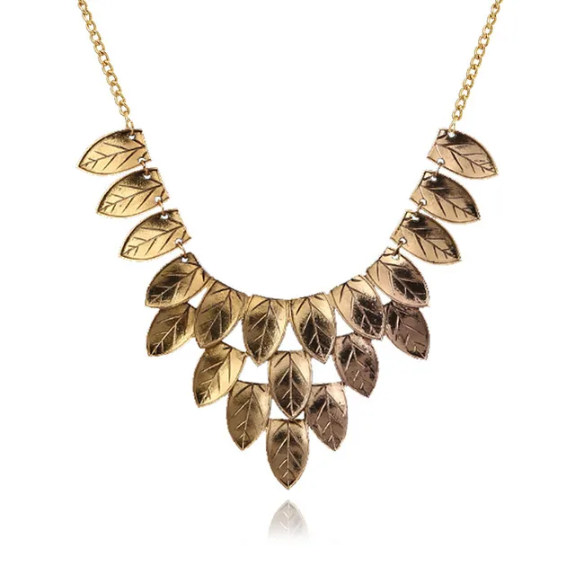 Женское винтажное длинное ожерелье lzhlq многослойное с листьями