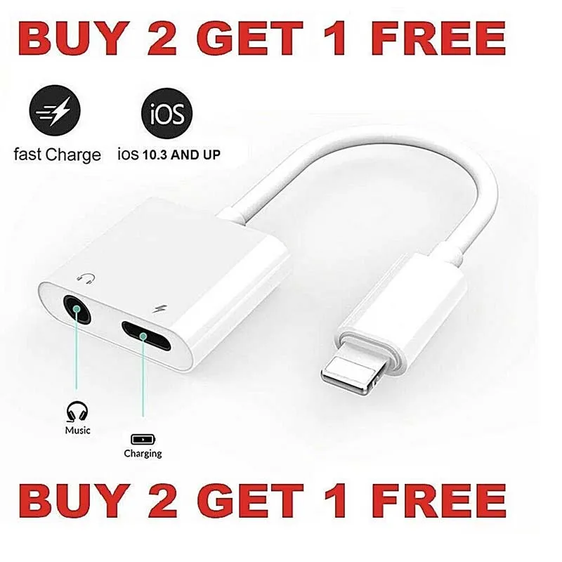 Headphone Adapter CableLightning To 3.5mm Audio Charging Ios12 for iPhone Charger & Headphone Jack for Apple iPhone 7 8 X XR XS Headphone Adapter CableLightning To 3.5mm Audio Charging Ios12 for iPhone Charger & Headphone Jack for Apple iPhone 7 8 X XR XS