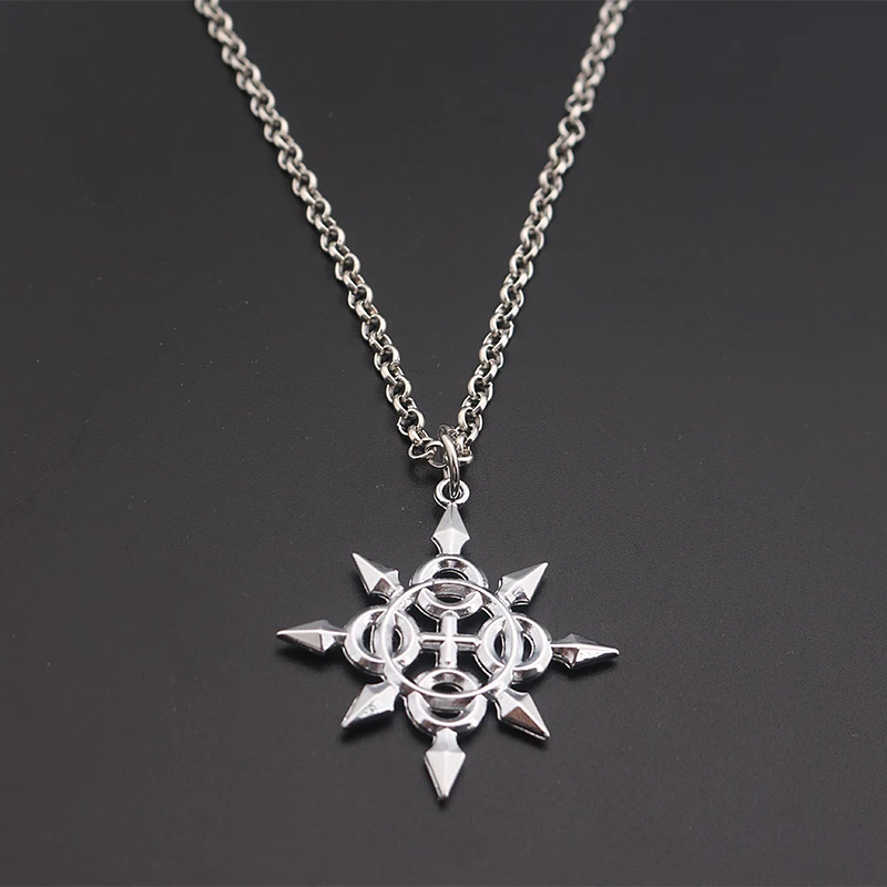 

Top Game Kingdom Heart Necklace Collares Men and Women Unique Design Silver Octagon Star Necklace Game Jewelry