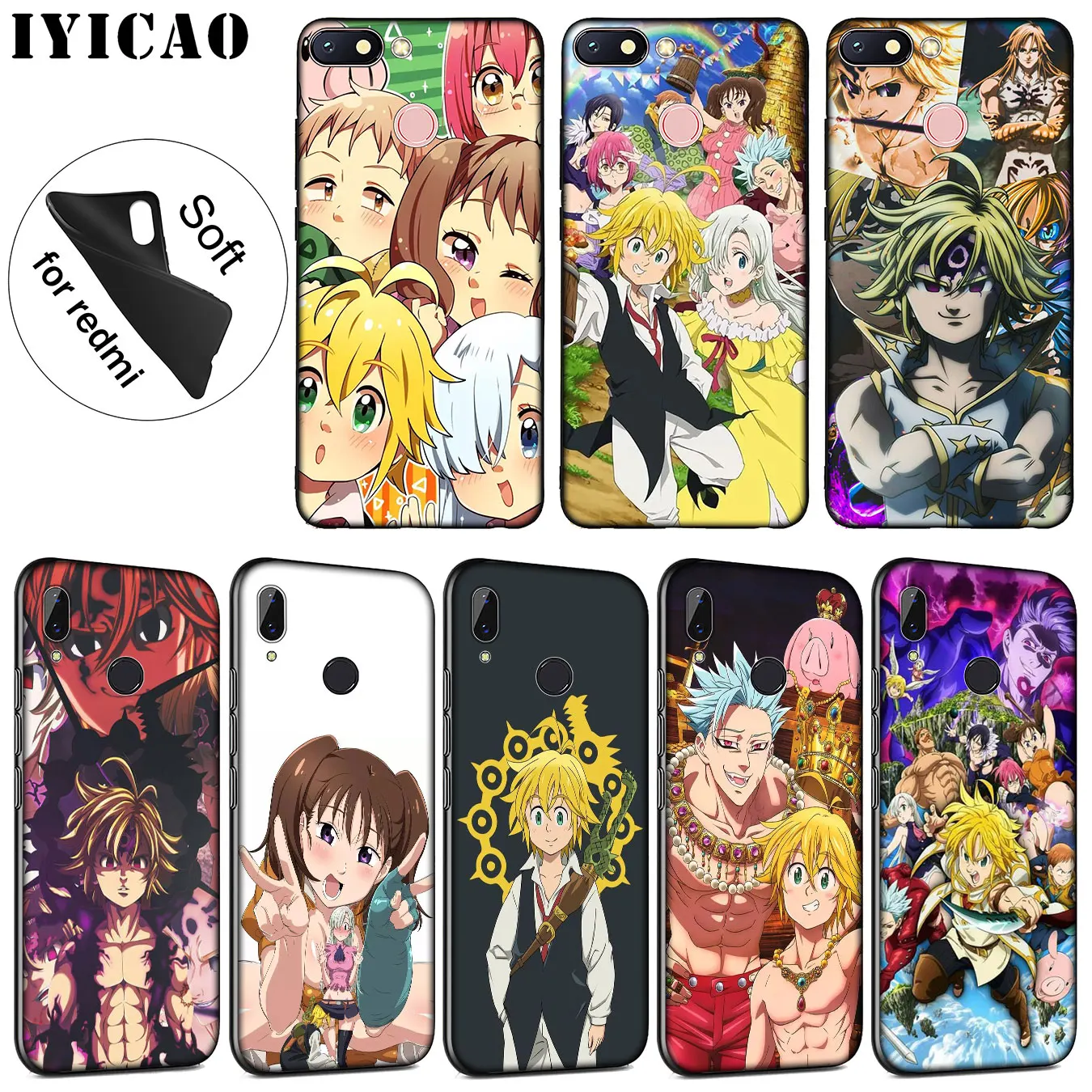 Мягкий силиконовый чехол IYICAO Nanatsu no Taizai Seven Deadly Sin для Xiaomi Redmi K20 8A 7A 6A 5A S2 4X 4A GO Note 8 7 5