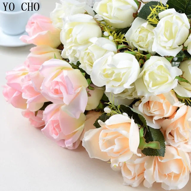 1807 Français Rose Artificielle Fleur Rose Fleur De Soie Fleurs Séchées Fleur Artificielle Dans Artificielle Et Fleurs Séchées De Maison Jardin