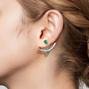 

Stud Earrings for Women Hollow Flower Back Hanging Earring Fashion Ear Jewelry Two kinds of wear methods Trendy zircon Earrings