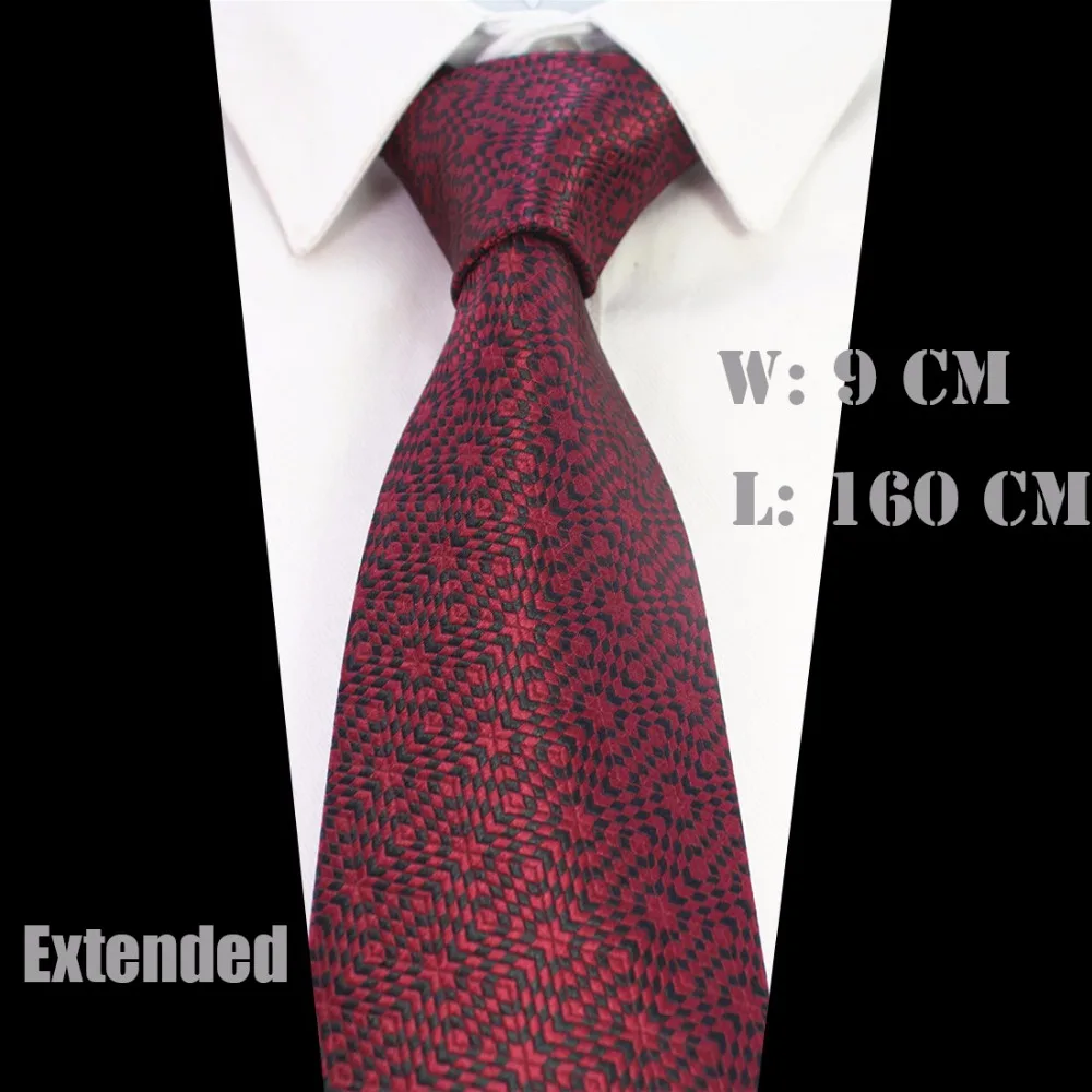 GUSLESON Новое прибытие очень длинный размер галстук для мужчин 160 см* 9 см галстук плед Пейсли шёлк-жаккард Тканый шейный галстук костюм Свадебная вечеринка