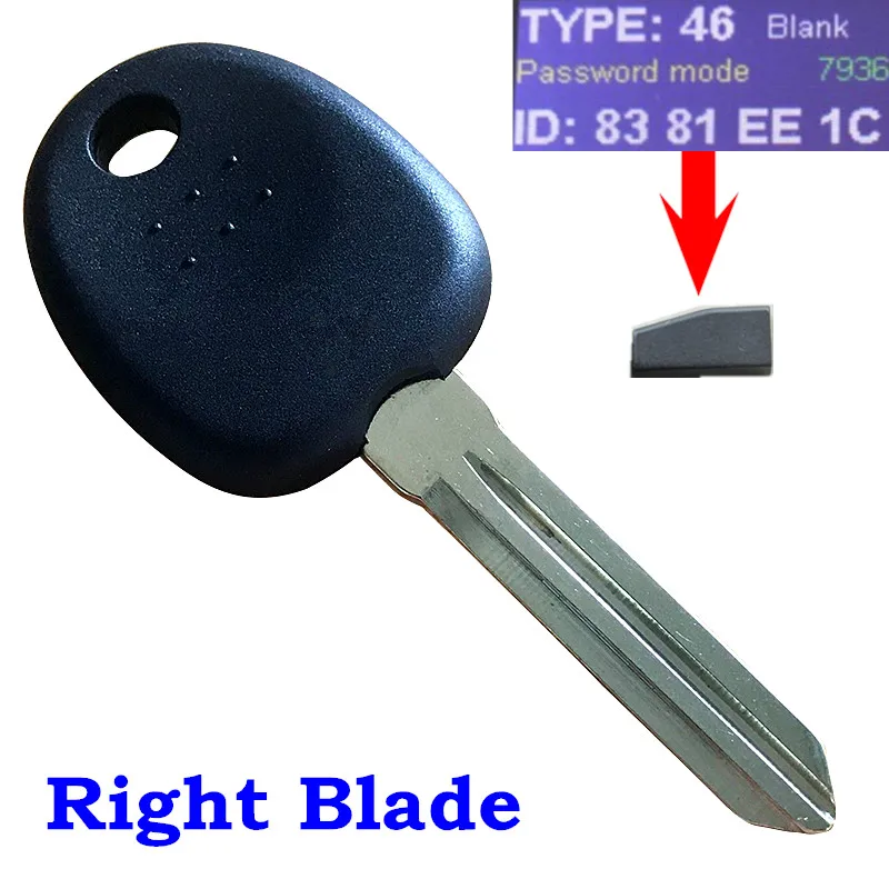 Uncut пустой лезвие ключ зажигания транспондера чип ID46 для hyundai Coupe Tucson Elantra Accent Santa Fe Entourage - Количество кнопок: Right Blade With 46