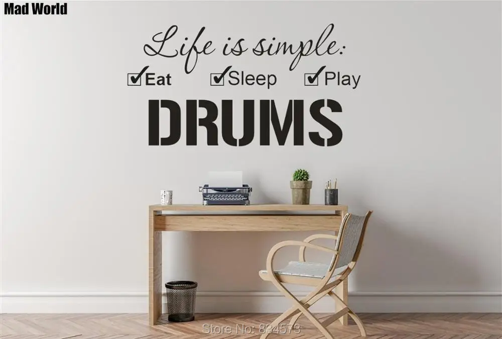Life is simple Eat Sleep Play Drums 56 106w 47 89w 3