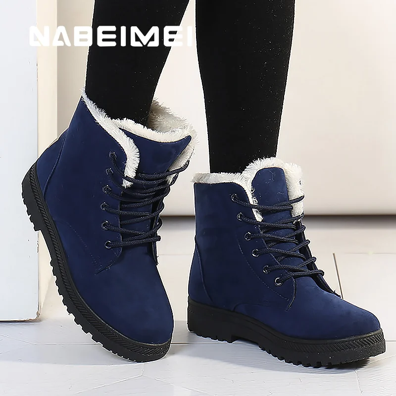 

Rubber boots women platform shoes fur fringe flock female shoes ankle boots snow boots plush Shearling winter shoes