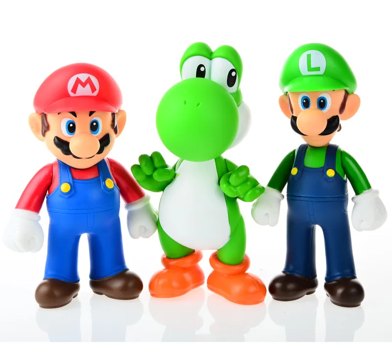 3 шт./компл. BOHS Super Mario Bros Марио Йоши Луиджи ПВХ фигурка Коллекционная модель