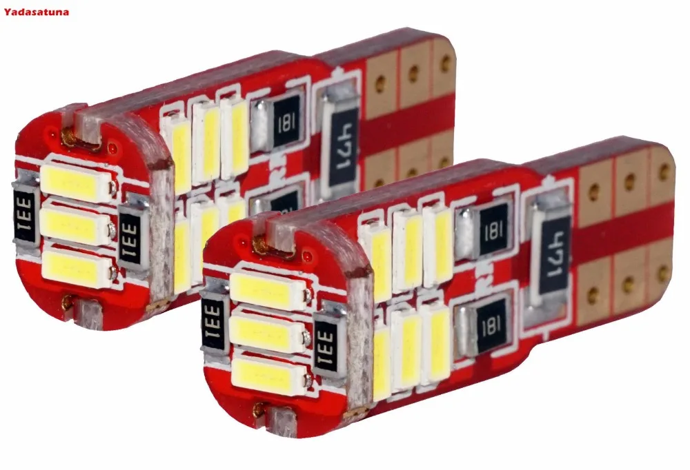 2Pcs Super Bright T10 W5W Wedge 4014 Chip 15 SMD LED 168 194 921 2825