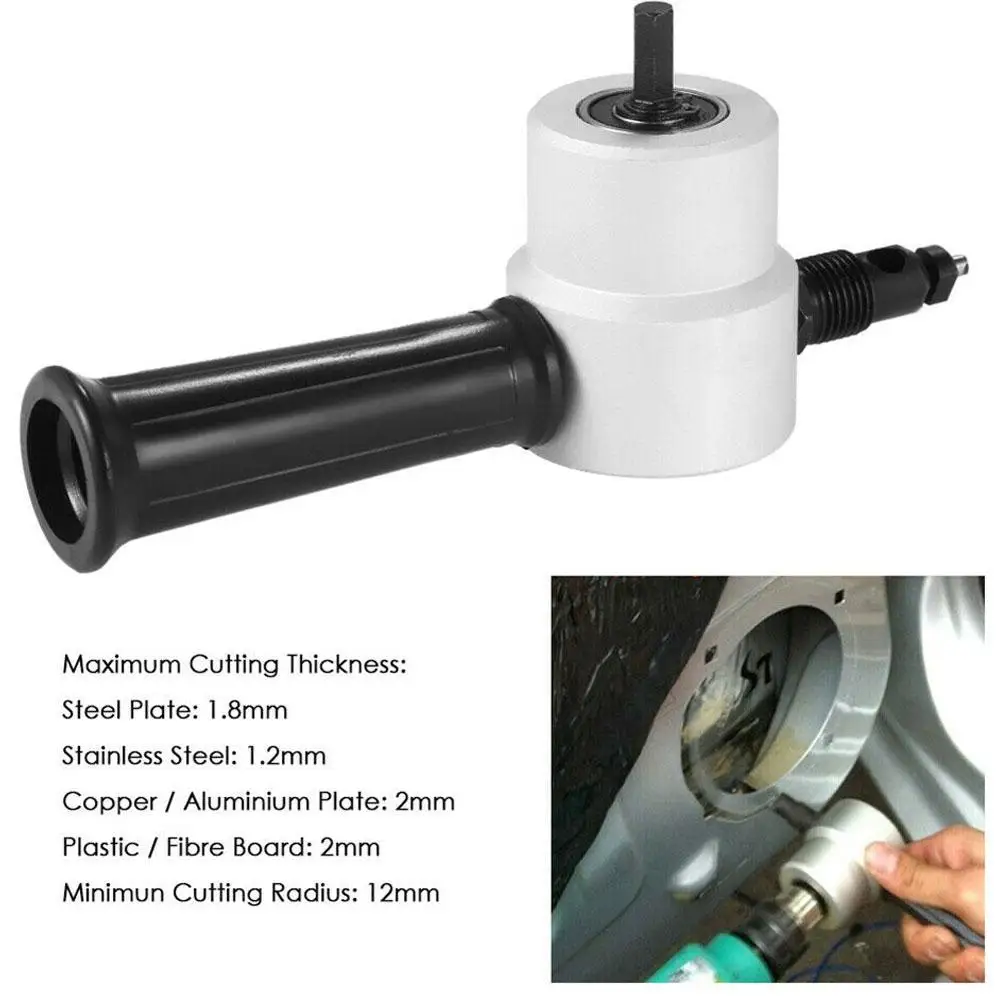 

1Pc Electric Double Head Sheet Metal Cutting Nibbler Saw Cutter Drill Attachment