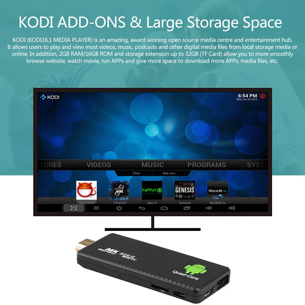 MK809 III Android tv Dongle RK3229 четырехъядерный 2G 16G 4K HD 3D AirPlay Miracast медиаплеер Android tv Stick