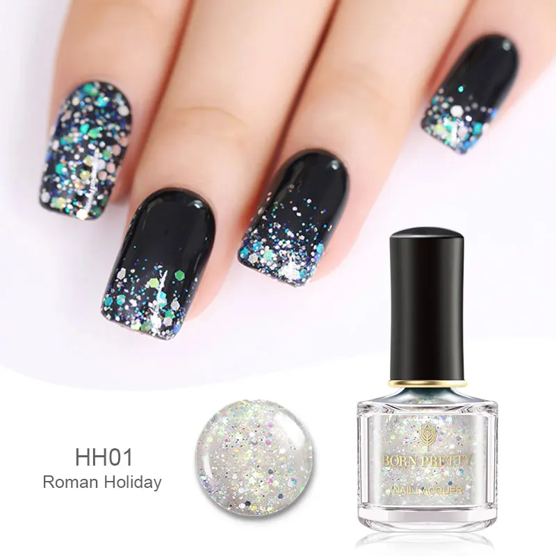 BORN PRETTY 6ml Iridescent Shiny Holographic Nail Polish Wonderworld Glitter Series Sequins Nail Art Lacquer Manicure Tools - Цвет: Color30