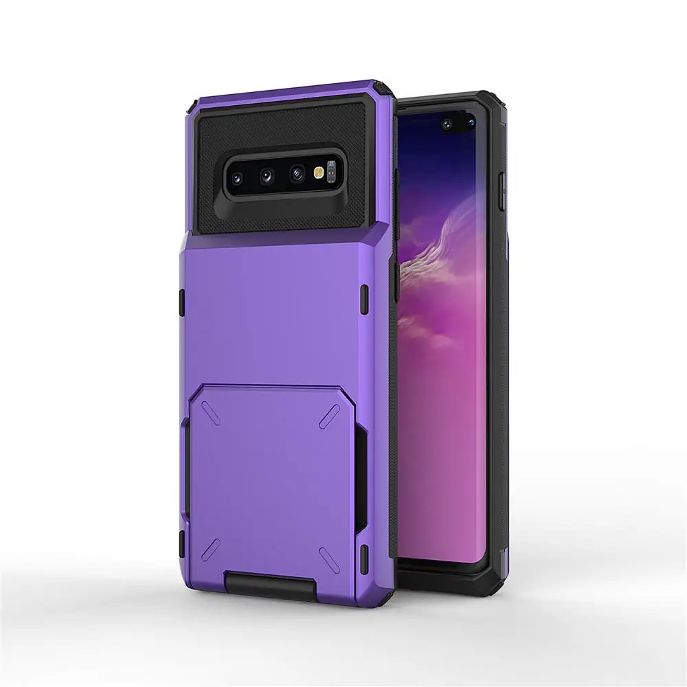 Чехол-книжка с отделениями для карт в деловом стиле для samsung Galaxy S10 Plus S10E чехол для samsung S9 S10 Plus Note 9 чехол для Galaxy S9 - Цвет: Purple