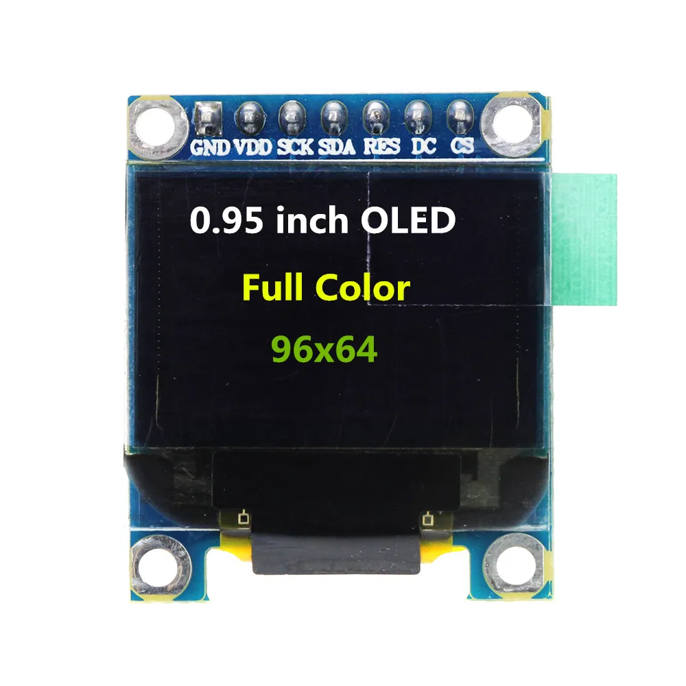 

0.95 Inch Full Color OLED Display Module with 96x64 Resolution SPI Parallel Interface SSD1331 Controller 7PIN