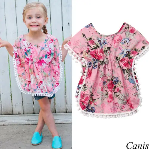 

Meihuida Kids Toddler Beach Floral Clothes Baby Girls Caftan Beach Cover Up Summer Outfit