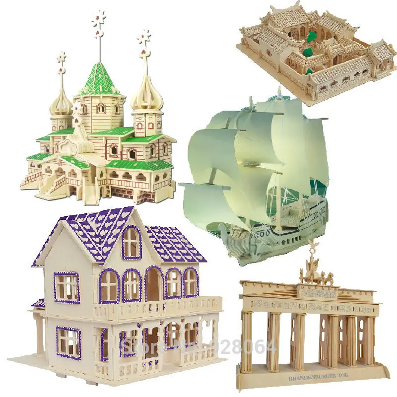 Large Building 3d Puzzle Jigsaw Building Kids Puzzle Toy Learning