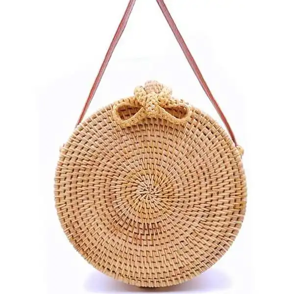 verão rattan saco feito à mão tecido