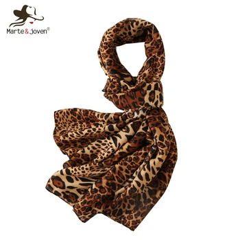 

Marte&Joven Luxury Brand Charming Vintage Leopard Scarf Women Oversized Autumn Shawl Wrap for Lady Bandana 2019 New