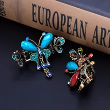 Шикарные женские бирюзовые бабочки заколки для волос бант заколка для волос аксессуары для волос Pro