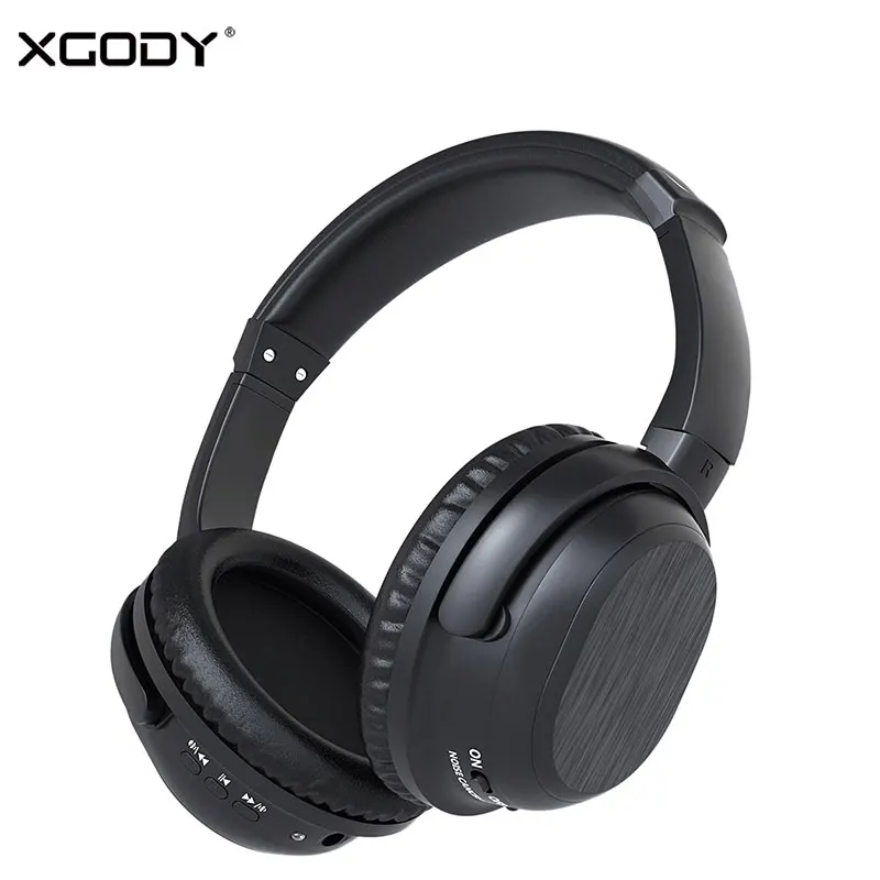 

XGODY BH519 Bluetooth 4.0 Active Noise Cancelling Wireless Headphones 10 Meters 12 Hour Play Time Headset Built-in Mic for Phone