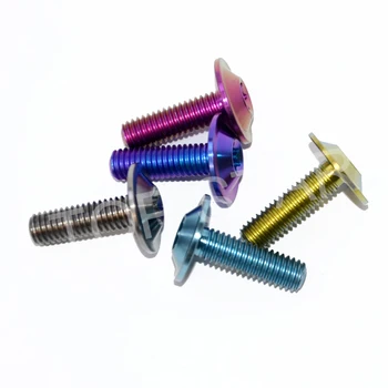 

M6 x 20 (Multicolor) Pure Titanium Alloy Screws Umbrella Head Ti Screw Motorcycle Shell Bolt 2 PCS