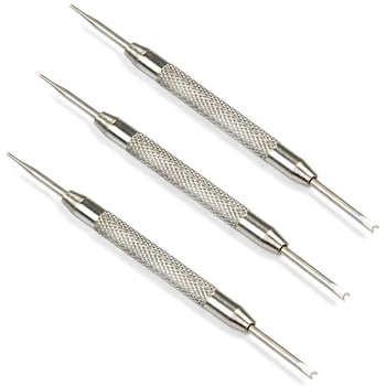 

Bemorcabo Durable 3 Pieces Watch Band Link Remover Repair Tool Kit Set - Non Slip Spring Bar Remover Watchmaker Removal Silver