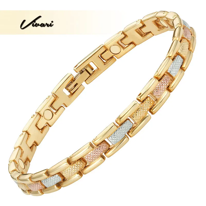 Vivari женский роскошный магнитный браслет для женщин Целительный браслет бижутерия bio золотой блеск три цвета тонкий размер Браслет лето