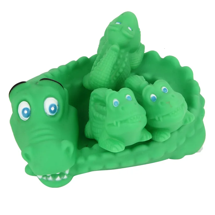 Животные, плавающие водные игрушки, красочные мягкие плавающие резиновые утки, сжимающие звук, пищащие игрушки для купания для детей, игрушки для купания - Цвет: crocodile
