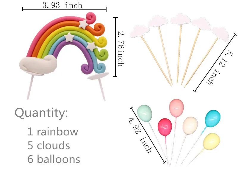 Радуга Единорог торт Топпер пирог на день рождения или свадьбу флаги облако шар торт флаг День Рождения выпечки украшения принадлежности