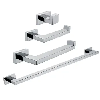 

AUSWIND square bathroom hardware set sus 304 stainless steel modern bathroom accessories set 4 items in one set 7800K