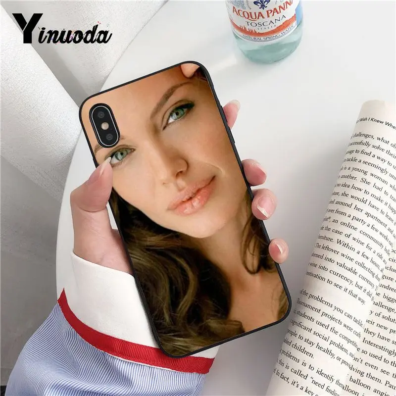 Yinuoda Angelina Jolie черный ТПУ мягкий телефон чехол для iphone 8 7 6 6S Plus 5 5S SE XR X XS MAX Coque Shell Fundas Capa