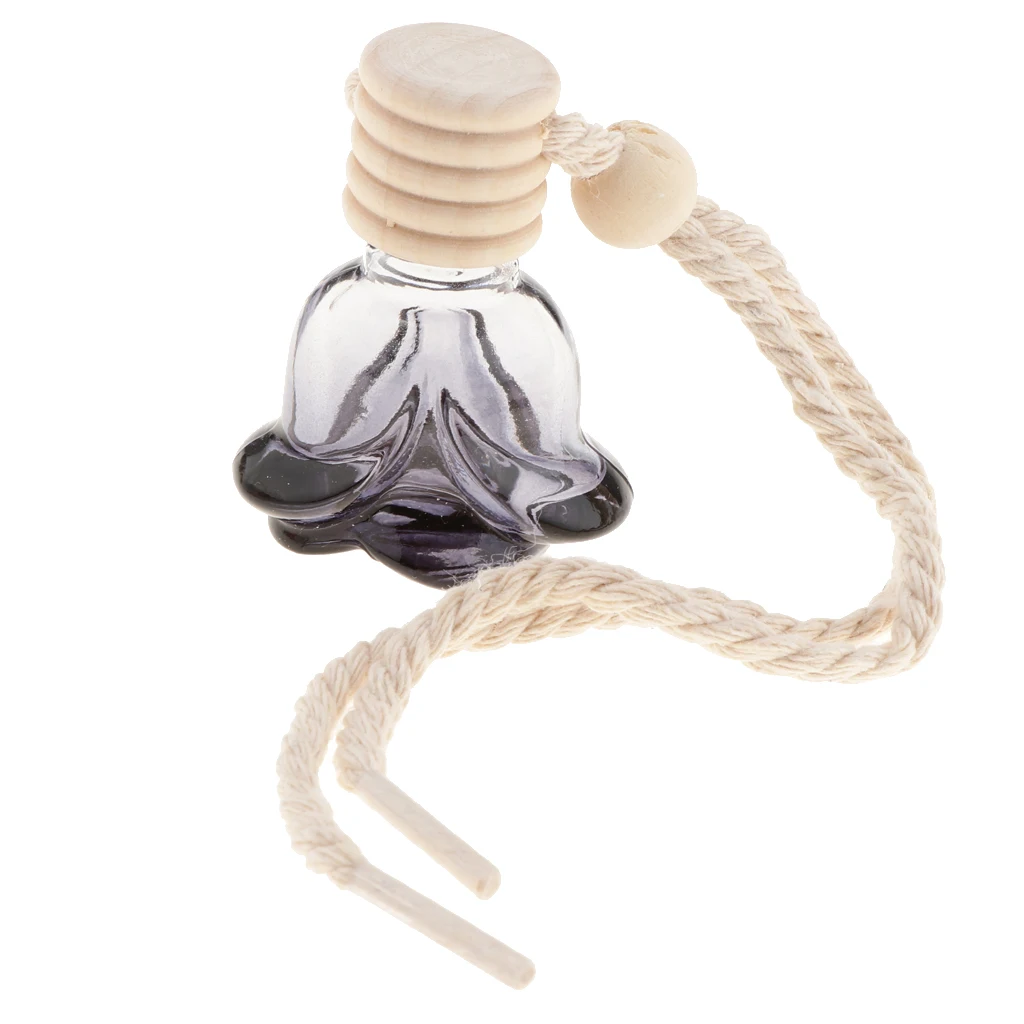 30pcs 10ml Flower Shape Empty Perfume Bottle Pendant Car Hanging Ornament Home Decoration