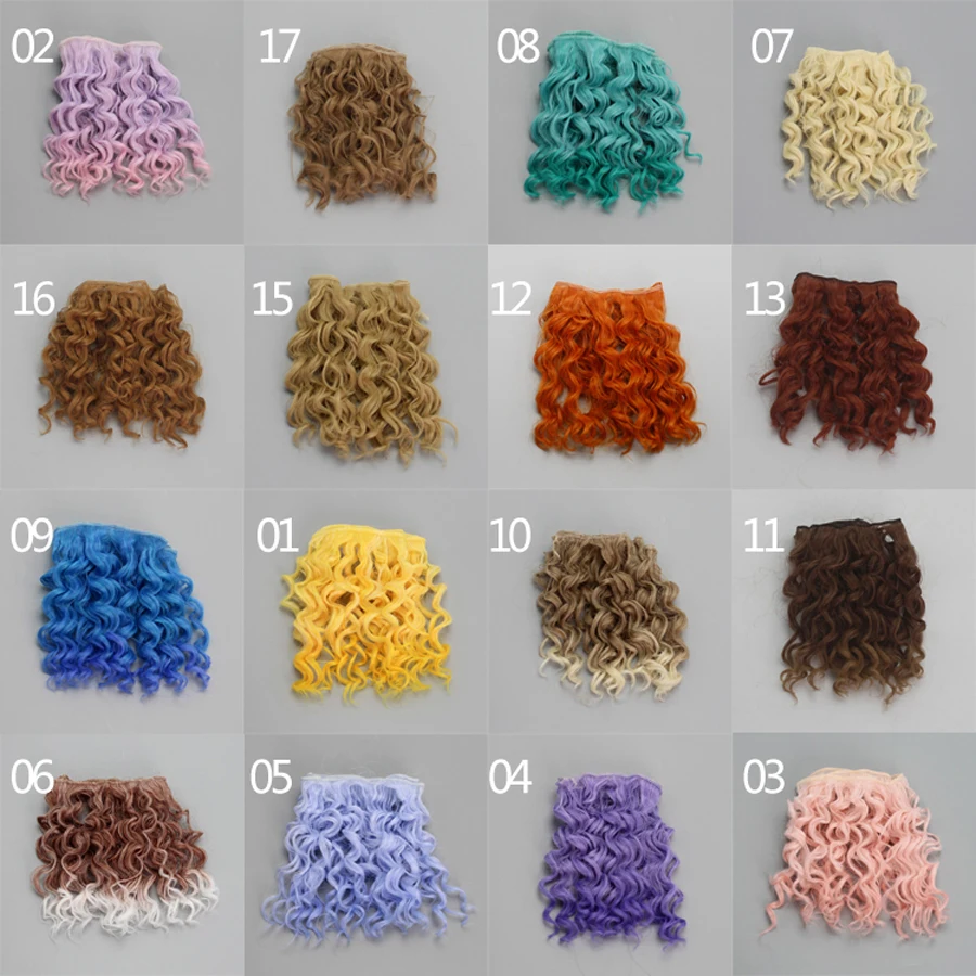 

1pcs 15*100cm High Temperature Fiber Fashion Imitation Wool Roll Doll Hair Wefts for DIY 1/3 1/4 1/6 BJD SD Doll Wigs