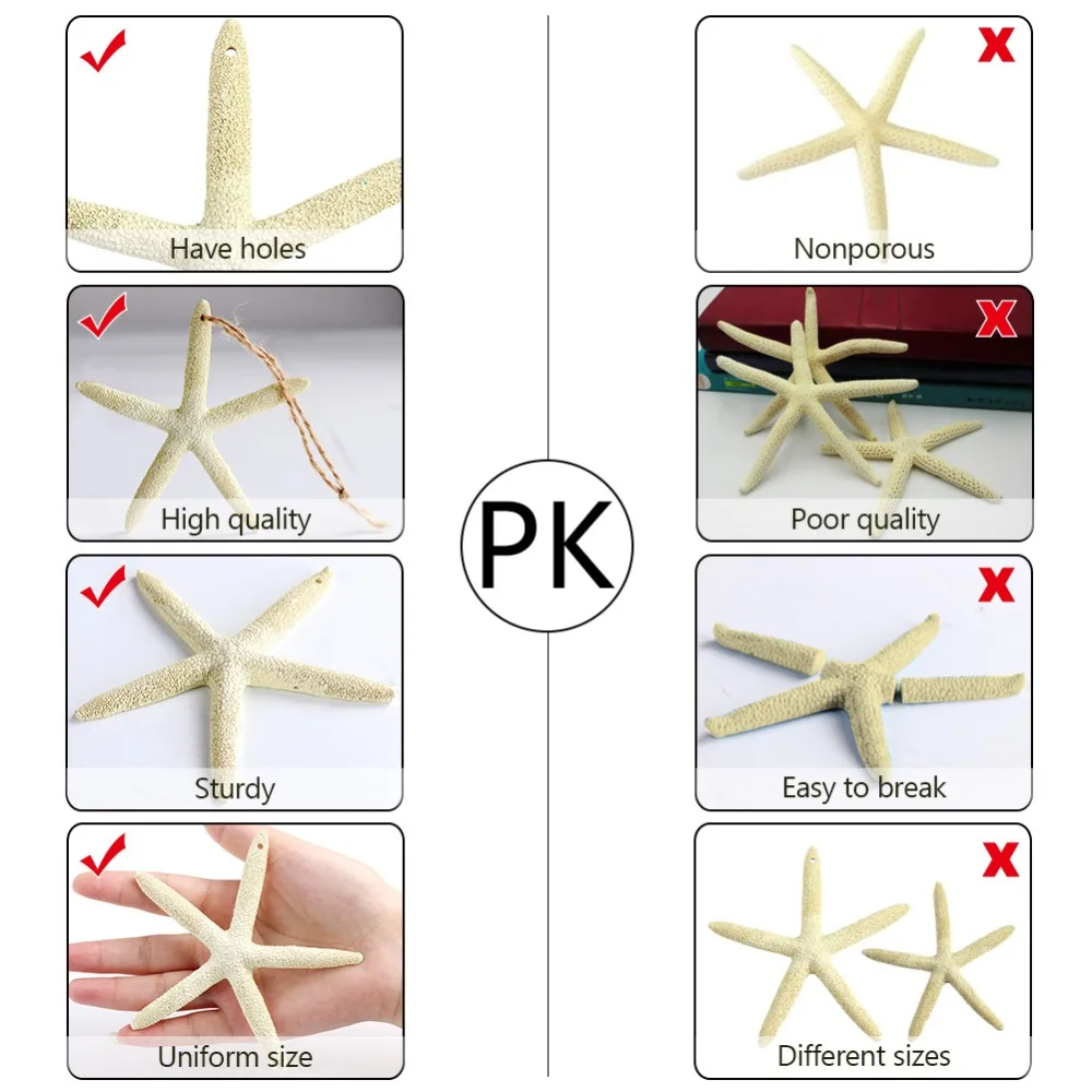 OurWarm 10 шт. ремесло натуральный искусственный Морская звезда морской орнамент подвесной кулон для дома пляж деревенская Свадьба украшения